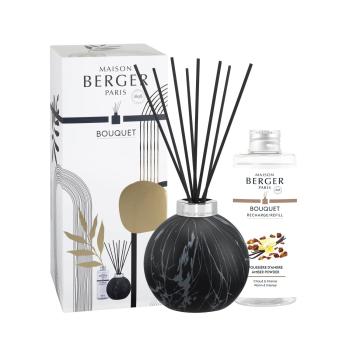 Maison Berger Paris Darčeková sada aróma difuzér Marbrure Black + náplň Amber Powder 180 ml