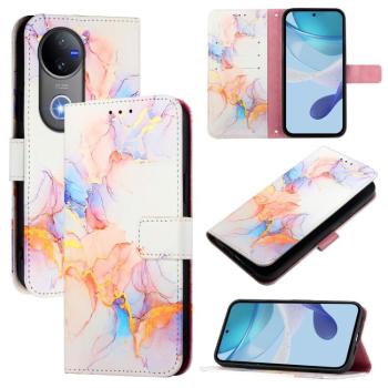 ART MARBLE Peňaženkový kryt pre Vivo V50 5G WHITE ORANGE