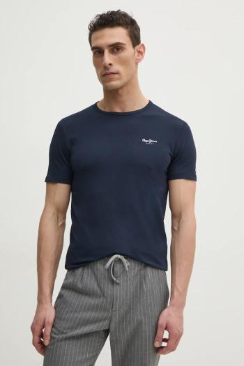 Tričko Pepe Jeans ORIGINAL BASIC 3N pánske, tmavomodrá farba, s potlačou, PM508212