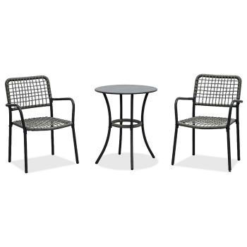 Autronic Záhradný set 1+2, kov, polyratan, sivý ,AZ-L1103 GREY
