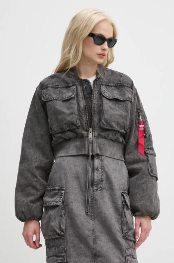 Bunda Alpha Industries dámsky, šedá farba, zimná, oversize, 148008