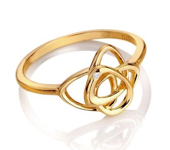 Hot Diamonds Štýlový pozlátený prsteň s diamantom Golden Edit Hope DR230 52 mm