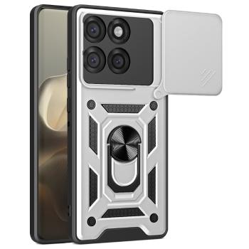 RING CAMERA Kryt s držiakom pre Motorola Edge 60 Pro strieborný