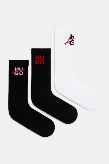 Ponožky HUGO 3-pak pánske, čierna farba, 50524791