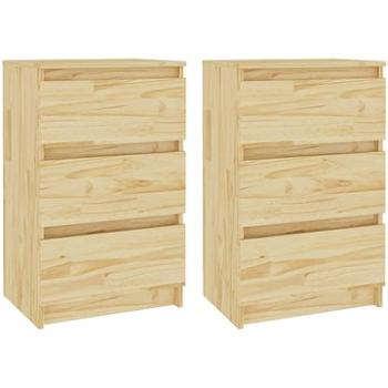 SHUMEE Nočné stolíky 2 ks 40 × 29,5 × 64 cm masívne borovicové drevo, 808084