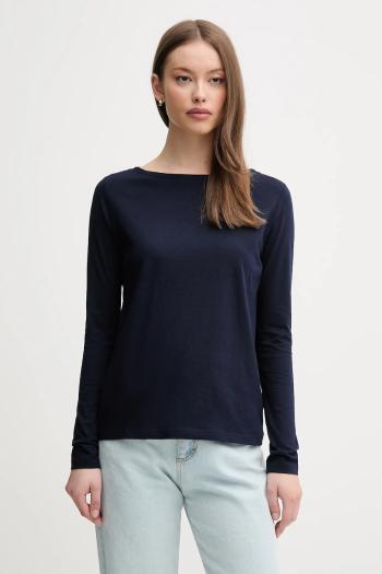 Bavlnené tričko s dlhým rukávom United Colors of Benetton tmavomodrá farba, 3096D109E