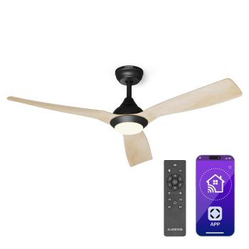 Klarstein Fiji Flow 2 v 1 Smart, stropný ventilátor, Ø 152 cm, LED svetlo, diaľkové ovládanie, ovládanie cez aplikáciu, 2 smery chodu