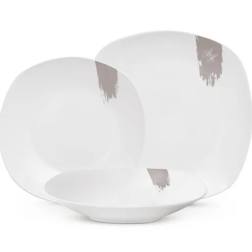 BerlingerHaus 18-dielna súprava tanierov Taupe, biela-sivá