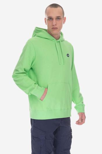 Bavlnená mikina Wood Wood Ian Hoodie GOTS 10245604-2424 PALE GREEN pánska, zelená farba, s kapucňou, jednofarebná