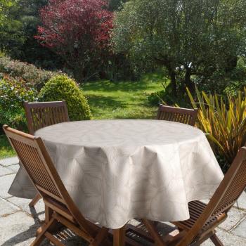 ArtFir Záhradný okrúhly obrus GARDEN 11E | béžová/biela 150 cm
