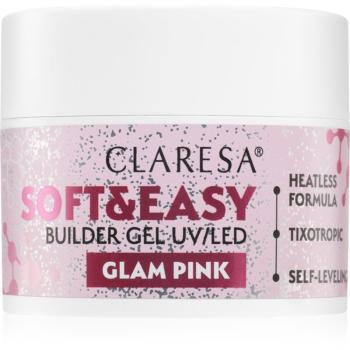 Claresa Soft&Easy Builder Gel podkladový gél na nechty odtieň Glam Pink 45 g