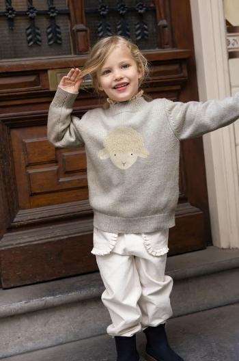 Detský vlnený sveter Donsje Denn Merino Wool Sweater Lammy šedá farba, 4083504