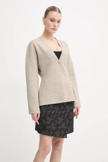 Kardigán Bruuns Bazaar dámsky, béžová farba, tenký, BBW4274