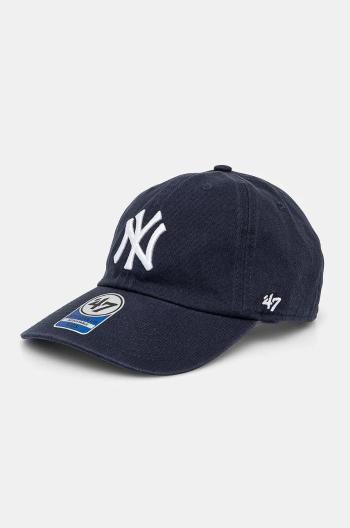 Detská bavlnená šiltovka 47 brand MLB New York Yankees tmavomodrá farba, s nášivkou, B-RGW17GWS-NY_KIDS