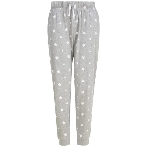 SF (Skinnifit) Pánske vzorované pyžamové nohavice - Šedý melír / biela | 2XL