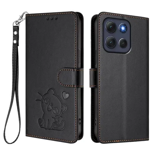 ART CAT Peňaženkový obal s remienkom pre Motorola Moto G86 Power 5G čierny