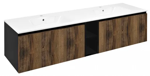 SAPHO - LOREA skrinka 160x46x51,5cm (70+20+70cm), dub collingwood/čierna matná LE070-1935-10