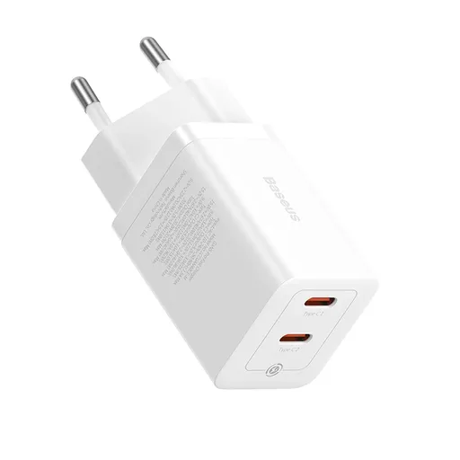 BASEUS GaN5 Pro 40W Sieťová nabíjačka 2x USB-C biela