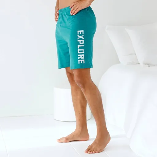 Pyžamové jednofarebné šortky s motívom