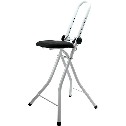 MSV Skladacia stolička na žehlenie nastaviteľná 43 x 62 x 97 cm, biela