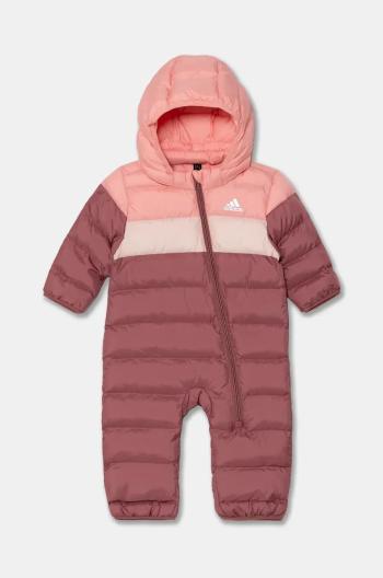 Detský overal adidas I SNOWSUIT ružová farba, IX3248