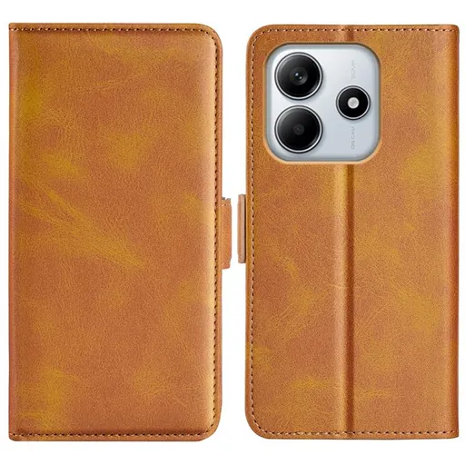 SIDE Peňaženkové puzdro pre Xiaomi Redmi Note 14 svetlohnedé