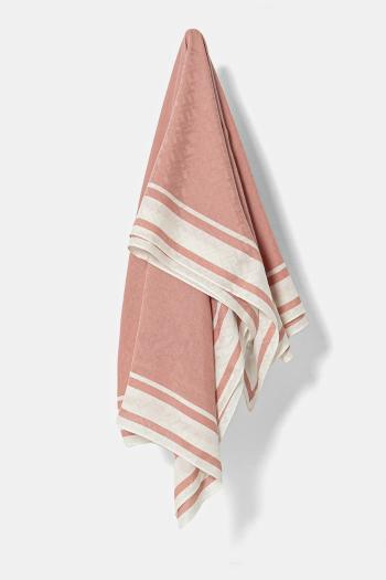 Hodvábna šatka Tommy Hilfiger dámska, ružová farba, vzorovaná, AW0AW17144