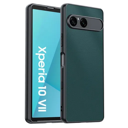 LEATHER Ochranný kryt pre Sony Xperia 10 VII zelený