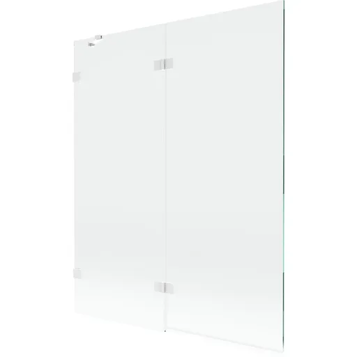 MEXEN/S - Lunar vaňová zástena 2-krídlová ľavá 140 x 150, transparent, biela 897-140-100-20-00-L