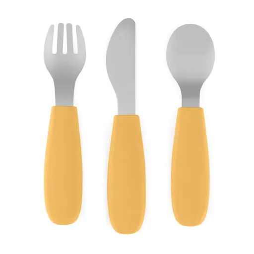 Petite&Mars Take&Match Stainless Steel Cutlery Set príbor Ochre 12m+ 3 ks