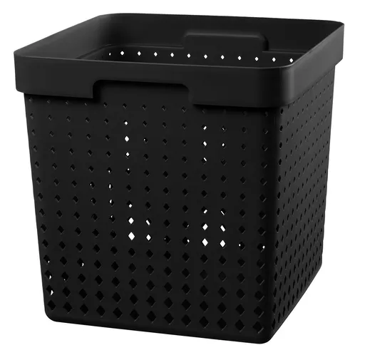PLAST TEAM - Košík štvorcový SEOUL veľký čierny, 29,5 x 30cm
