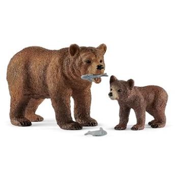 Schleich - Medvedica Grizzly s mláďaťom 42473 (4059433572369)