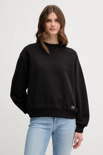 Bavlnená mikina Calvin Klein Jeans čierna farba, jednofarebná, LV047B238G