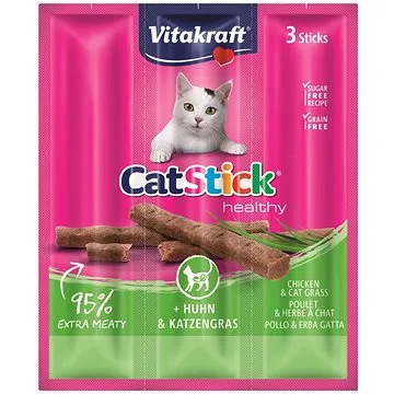 Vitakraft Cat Stick pochúťka kura/tráva, 3× 6 g (4008239588968)