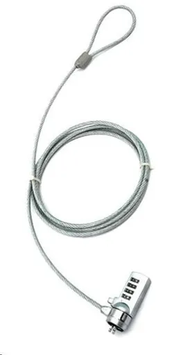 PREMIUMCORD Bezpečnostný zámok na NTB 1, 8m Kensington Lock (4 miestny kód, oceľové lanko)