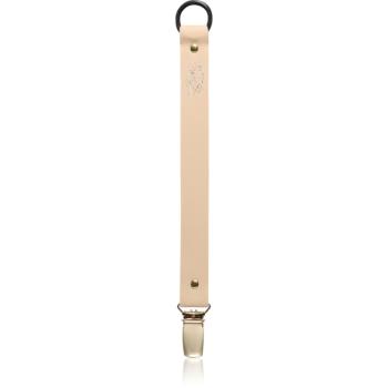 Bjällra of Sweden Pacifier Clip spona na cumlík Beige Faux Leather 1 ks