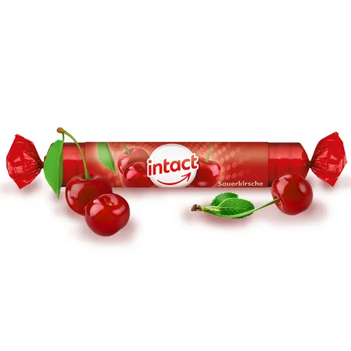 Intact hroznový cukor s vit.C čerešňa 40g (rolička)