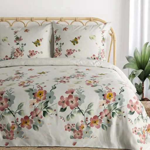 ArtFir Obliečky na dvojlôžko ELLA 17 | biela/ružová 220 x 200 cm