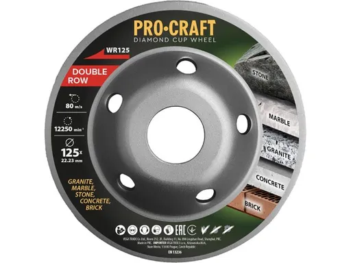 Diamantový brúsny kotúč 125 mm PROCRAFT WR125 Double Row
