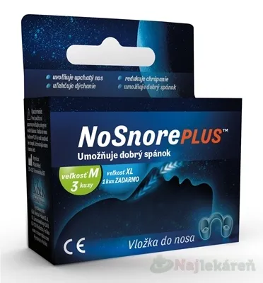 NoSnorePLUS vložka do nosa, 3x veľkosť XL + 1x M