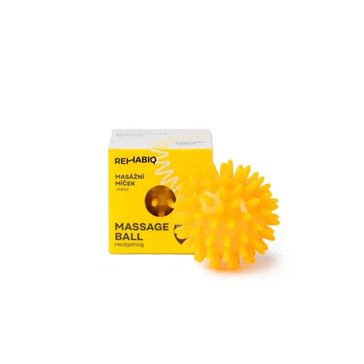 REHABIQ Masážna loptička ježko žltá 6 cm