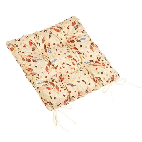 Bellatex Sedák Berta prešívaný Lístoček hnedá, béžová, 40 x 40 cm