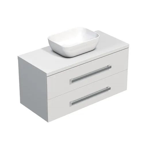 Kúpeľňová skrinka s doskou SAT Cube Way 100x53x46 cm biely lesk CUBE461003BISAT45