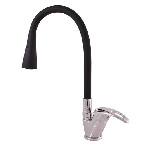 RAV SLEZÁK Sázava drezová batéria so silikónovým ramienkom čierna / chróm sa306.5/13 SA306.513