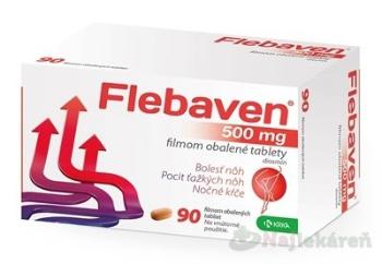 Flebaven 500 mg filmom obalené tablety proti opuchom a zápalom, 90ks