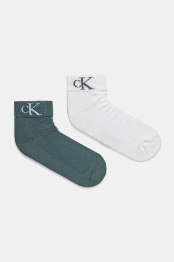 Ponožky Calvin Klein Jeans 2-pak pánske, zelená farba, 701228805