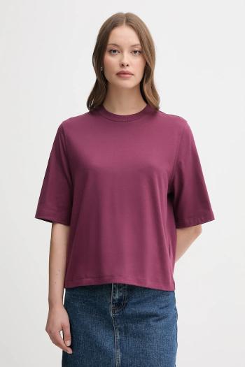 Bavlnené tričko United Colors of Benetton dámske, fialová farba, 3BL0E17G5