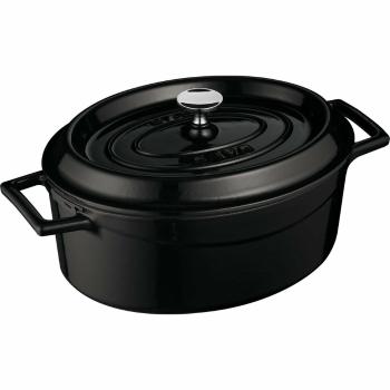 LAVA Metal Liatinový oválny hrniec čierna, 4,8 l, pr. 29 cm