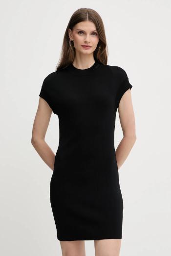 Šaty Armani Exchange čierna farba, mini, rovný strih, XW000764 AF10352