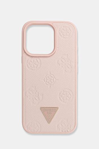 Puzdro na mobil Guess iPhone 16 Pro ružová farba, GUHMP16LPGBTMP